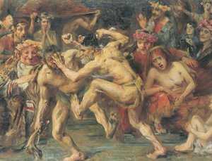 Odysseus in gevecht met de bedelaar
